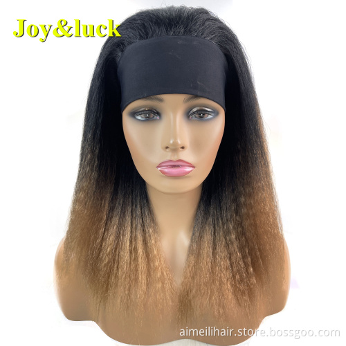 Wholesale Price High Temperature Resistant Fiber Synthetic Wigs For Black Women Long Straight Black Ombre Red Headband Hair Wigs